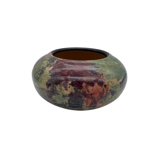 Handcrafted Malsnee Pottery Bowl Multicolor Design Round Shape 5" Diameter 1998 - Picture 1 of 6